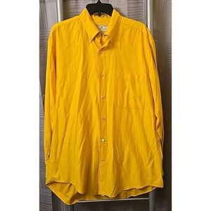 Madeleine Finn Sporting Whites Long Sleeve Button Up Shirt Men's L Cotton Yellow